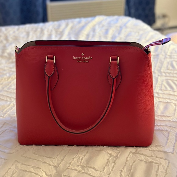 kate spade Handbags - Kate Spade Darcy Large Satchel RED